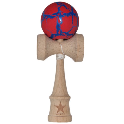 スポーツ けん玉 けんだま　伝統玩具　スーパーケンダマ（エクストリームけん玉）SUPER KENDAMA(CRACKLE)RD/BL