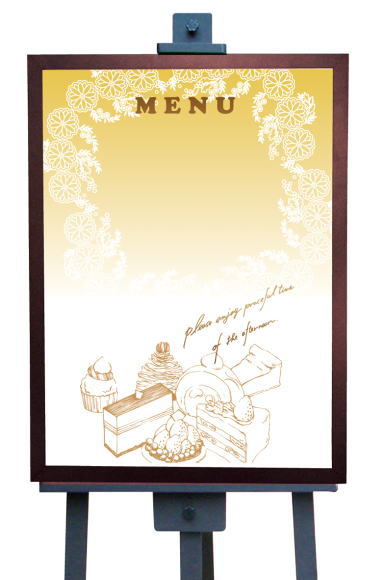 店舗用看板 ショップ看板 マジカルボード Mサイズ メニューケーキ 6141（チョークアート メニューボード ブラックボード ホワイトボード お取り寄せ