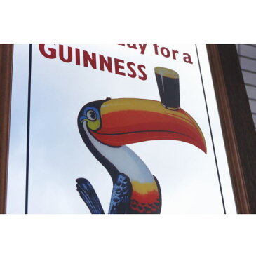 パブミラー バーミラー 鏡 壁掛け ギネスビール トゥーカン オオハシ(Guinness アイリッシュバー カフェ 風 おしゃれ 男前 大人の インテリア 雑貨 ビール お酒 看板 ワイン バー用品 カクテルグッズ)