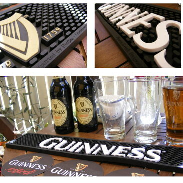 ギネスビール　バーマット　ラバーマット　GUINNESS （おしゃれ スタウトドラフト 黒ビール お酒 ワイン バー用品 カクテルグッズ カフェ パブ 大人のインテリア アイリッシュパブ 男前 雑貨 小物）