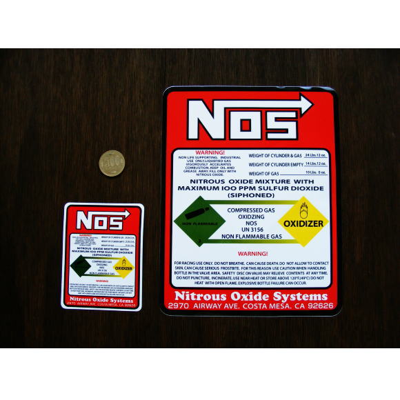 ステッカー（デカール）BIG NOS（ニトロ　フルパワー）226mm x 177mm（車　バイク　アメリカン 車用品 バイク用品 カー用品 外装パーツ）