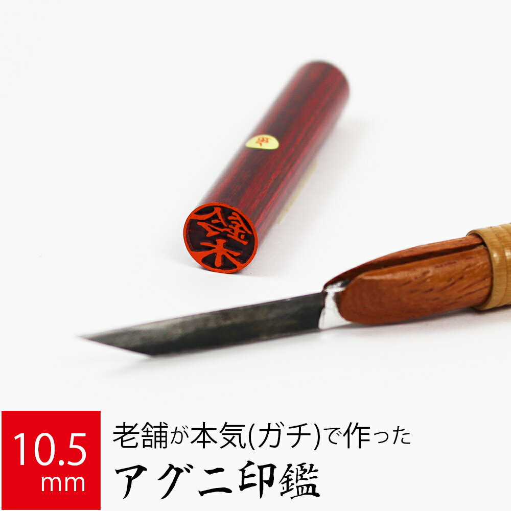 印鑑 はんこ 銀行印 アグニ ケース無し 実印 認印 個人印 ハンコ 仕事 職場 10.5mm丸×60mm 10年保証