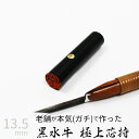 【本日エントリーで抽選最大100%Pバック!】印鑑 はんこ 銀行印 黒水牛 ケース無し 印面朱色 実印 認印 個人印 ハンコ 仕事 職場 13.5mm 10年保...