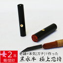 印鑑 はんこ 銀行印 黒水牛 2本セット ケース無し 印面朱色 実印 認印 個人印 ハンコ 仕事 職場 10.5mm 13.5mm 10年保証