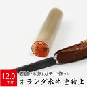 印鑑 はんこ 銀行印 オランダ水牛 色特上 ケース無し 実印 認印 個人印 ハンコ 仕事 職場 12.0mm丸×60mm 10年保証