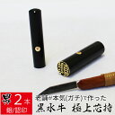 印鑑 はんこ 銀行印 黒水牛 2本セット ケース無し 印面ゴールド 実印 認印 個人印 ハンコ 仕事 職場 12mm 15mm 10年保証