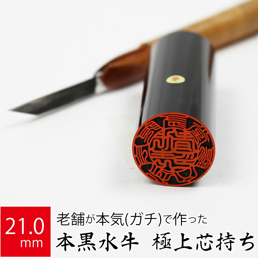 会社実印 代表者印 黒水牛 印鑑 法人 銀行印 はんこ 取締役 21.0mm 寸胴 オーダー 会社名