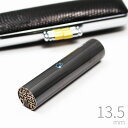 【本日エントリーで抽選最大100%Pバック!】印鑑 はんこ プレミアム チタン 極 ブラック トカゲ革ケース付き 判子 実印 銀行印 認印 13.5mm丸 ライ...