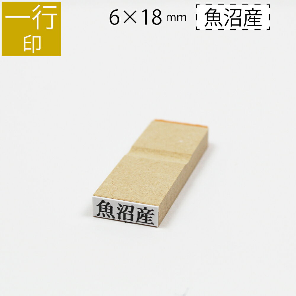 一行印 のべ板 6mm×18mm ゴム印 はんこ 判子 スタンプ ゴム印鑑 オーダー 名前 おなまえ