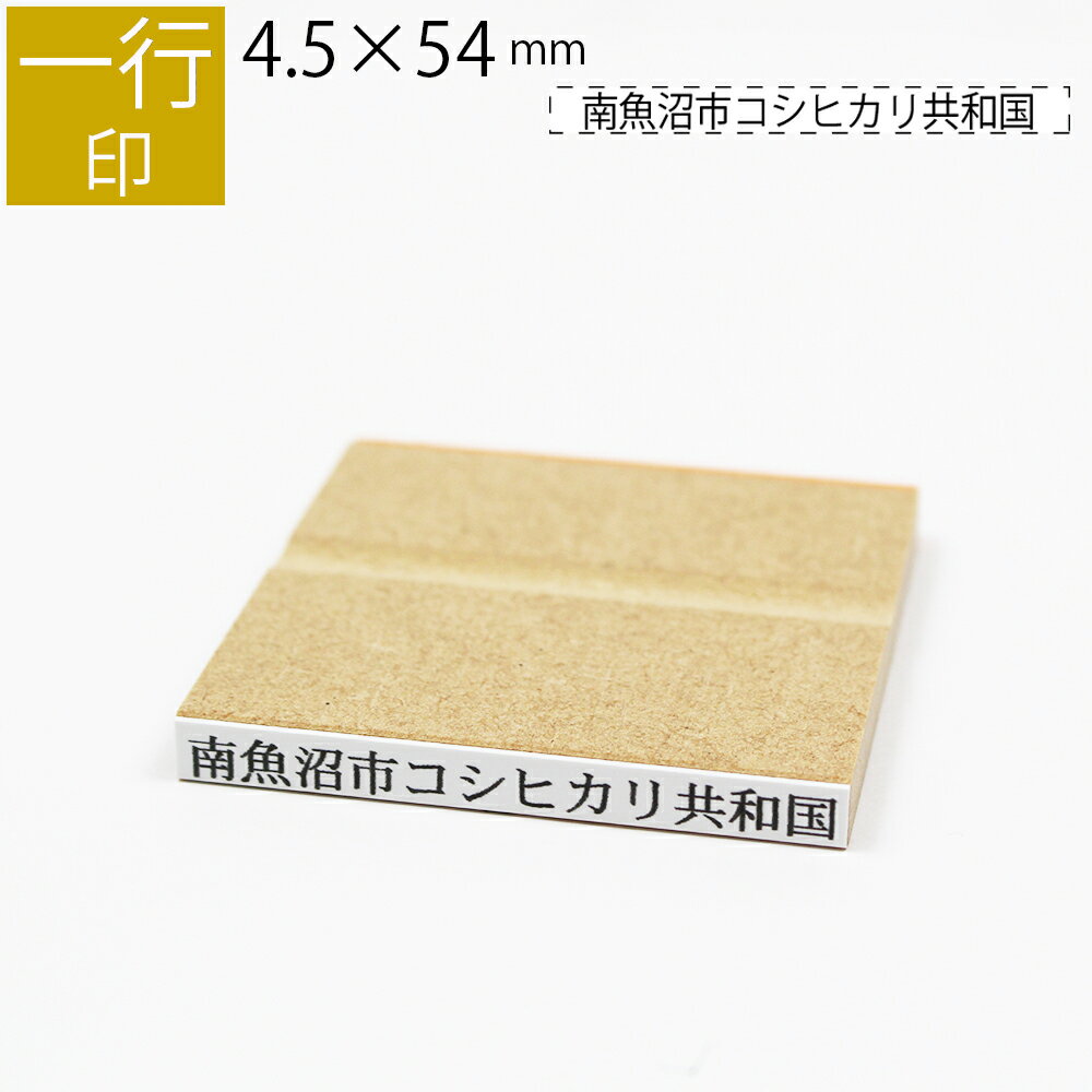 一行印 のべ板 4.5mm×54mm ゴム印 はんこ 判子 スタンプ ゴム印鑑 オーダー 名前 おなまえ