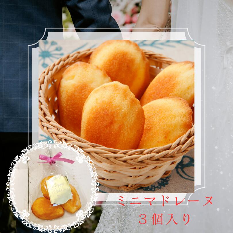 プチギフト マドレーヌ3個入り 結婚式 おしゃれ 退職 お試しスイーツ ありがとう ギフト お礼 お返しドラジェ 移動 卒園式 入学式 お買い物マラソン クリス...