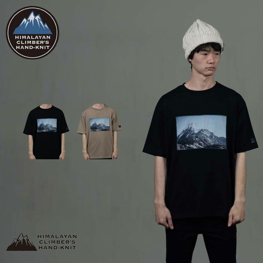 ヒマラヤン クライマーズ 半袖 Tシャツ HIMALAYAN CLIMBER’S HAND-KNIT ICE-SUMMER 天竺ヒマラヤフォトT プリント