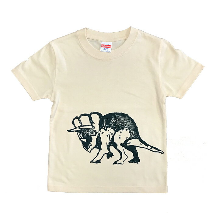 キッズTシャツ  （120・130・140サイズ） tシャツ キッズ 男の子 半袖 子供服 恐竜 ティラノサウルス トリケラトプス ＜送料無料＞