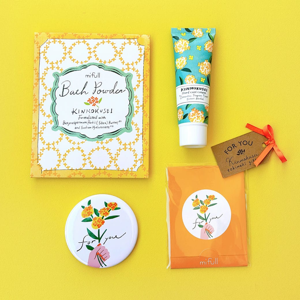 【mifull】tokimeki gift set キンモクセイ ハンドクリーム　入浴剤　あぶらとり紙　ミラー　ギフトセット　贈り物　母の日　プレゼント