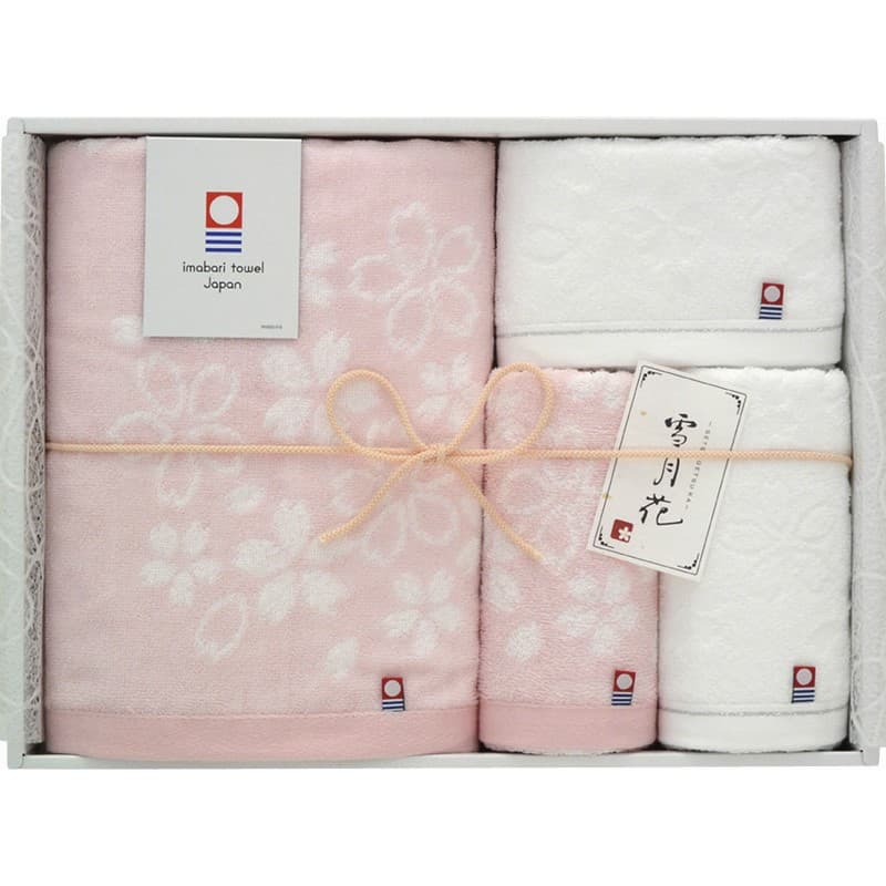 送料無料 送料込※沖縄・離島除く 香典返し 今治製タオル 雪月花~さくら~ タオルセット SG88400 内祝い ..