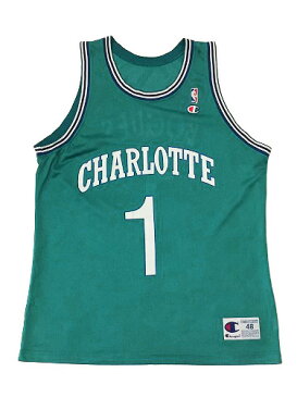 【CHAMPION】NBA HORNETS BOGUES BASKETBALL JERSEY [CYAN GREEN:XL(48)] / チャンピオン ホーネッツ バスケットボール ジャージー