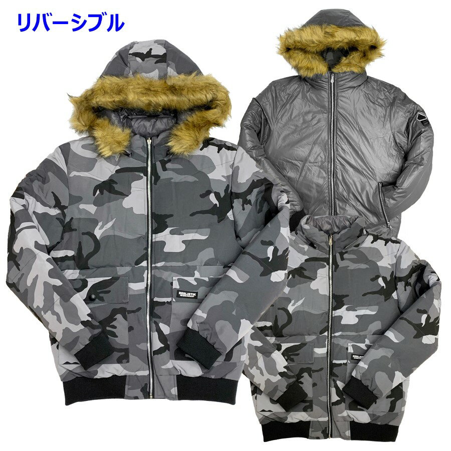 ディーエムティー DMT DENIM リバーシブル ジャケット 中綿 カモ柄 タイト フード着脱 3WAY ストリート STREET アメリカブランド