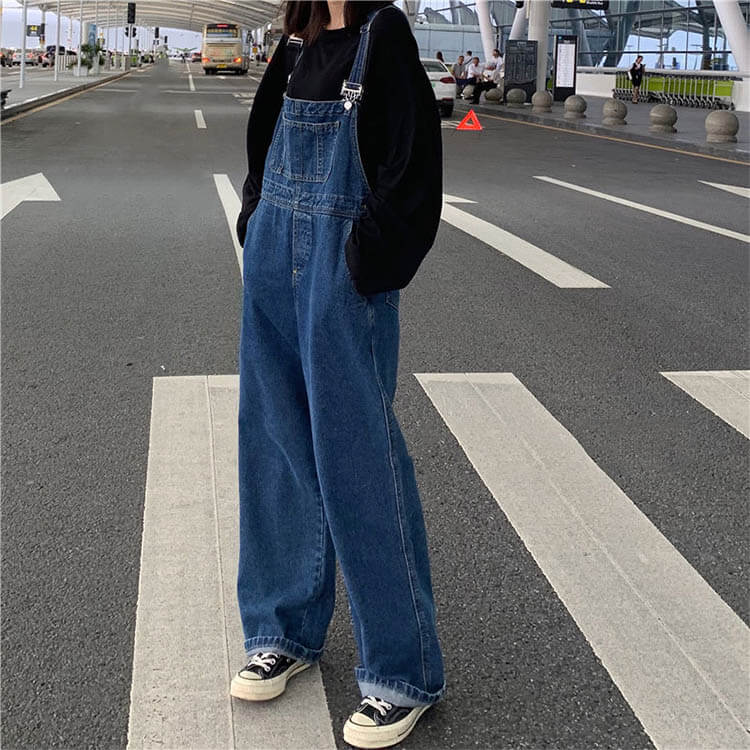 レディース ゆったり ロングパンツ デニムパンツ レディース オーバーオール サロペット デニムサロペット つなぎ デニム おしゃれ 大きいサイズ 春秋 カジュアル 20代 30代 epln-10000868 e-プラン楽天市場店 サンプル画像2