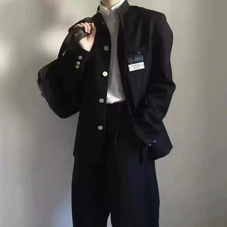 詰襟 学生服 ズボン 男子 制服 長袖シャツ ブレザー ラウンド襟 3点セット 学ラン ...