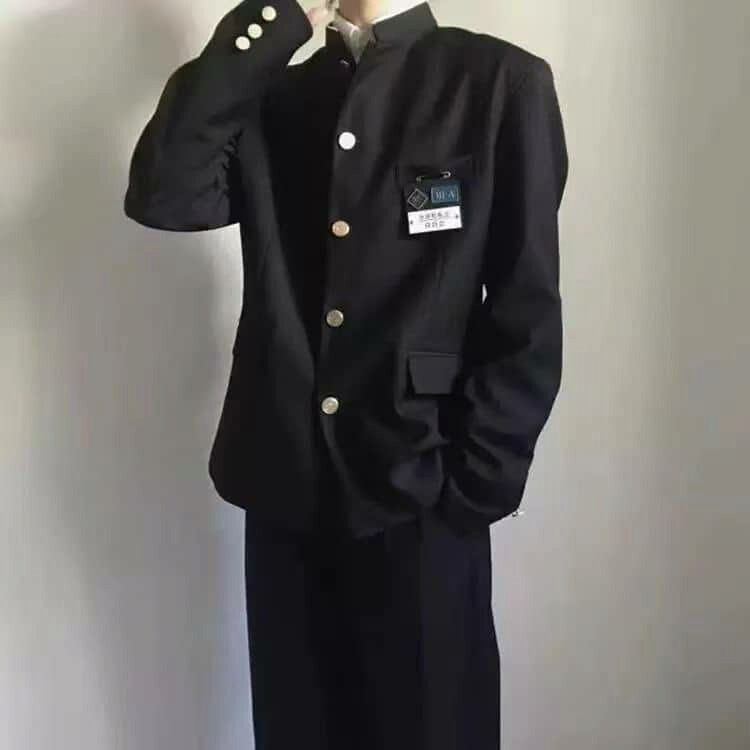 詰襟 学生服 ズボン 男子 制服 長袖シャツ ブレザー ラウンド襟 3点セット 学ラン ...
