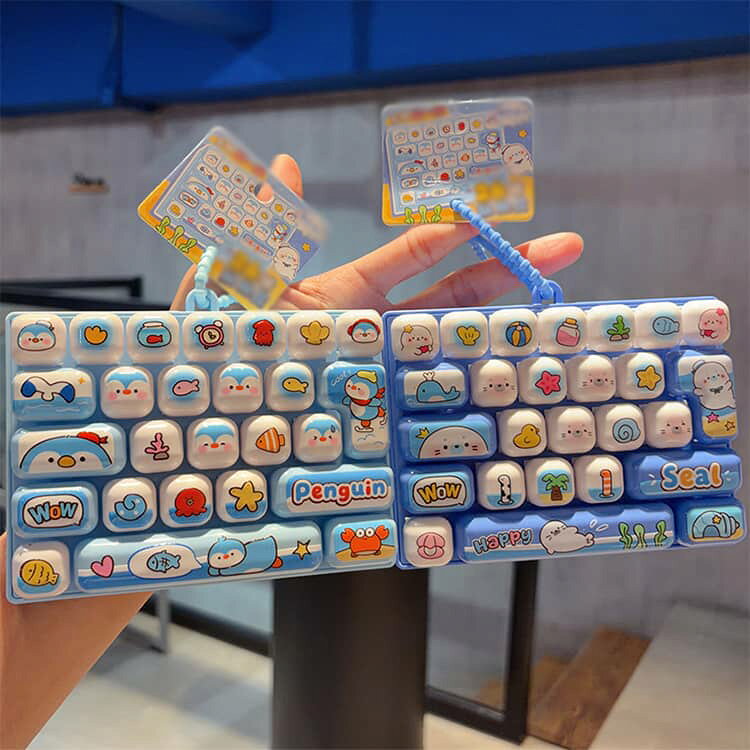 癒やしおもちゃ 携帯便利 キーホルダー 海洋動物 26キー ミニキーボード 本格打鍵音 キーキャップ ストレス解消 かわいい リアルな押し心地 カチカチキーボード キーリング フィジェットおもちゃ 子供 大人 バッグチャーム 指先遊び クリックトイ ギフト epln-10004291 e-プラン楽天市場店 サンプル画像3