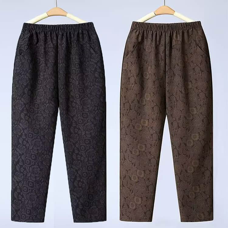 シニアファッション おばあちゃん ズボン ボトムス 服 シニアファッション パンツ 冬 女性 花柄 秋冬 ストレッチ ゆったり 小柄 80代 婦人 60代 シニア 90代 70代 高齢者 シニアパンツ 春 秋 ゴムウエスト 花柄パンツ 黒 コーヒー カーキ 敬老の日 プレゼント epln-10005385 e-プラン楽天市場店 サンプル画像2