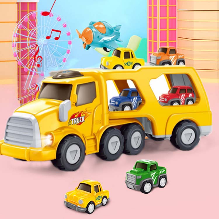 女の子 おもちゃ 車 5点セット ミニカー 飛行機 光と音で 知育玩具 男の子 トラッ...