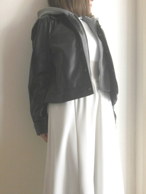 C.C.CROSS シーシークロス羊革 フード付き ライダース ジャケット フード 取り外し可 9号 Mサイズ おし..