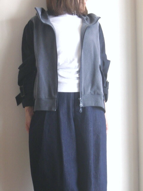 koyuki コユキ異素材コンビ フード ブルゾン バイカラー パーカー 9号 Mサイズ おしゃれ レディース 送..