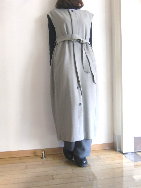 SIWALY シワリーロング ジレ ワンピース ノーカラー 洗える Mサイズ レディース 送料無料