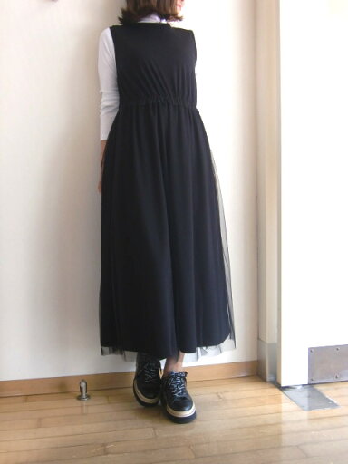 PUPULA ププラHIGH TWIST SMOOTH / TULLE チュール レイヤード ノースリーブ ワンピース ブラック秋 きれいめ 黒 大人 ワンピースレディース 送料無料 PUPULA ププラHIGH TWIST SMOOTH / TULLE チュール レイヤード ノースリーブ ワンピース ブラック秋 きれいめ 黒 大人 ワンピースレディース 送料無料