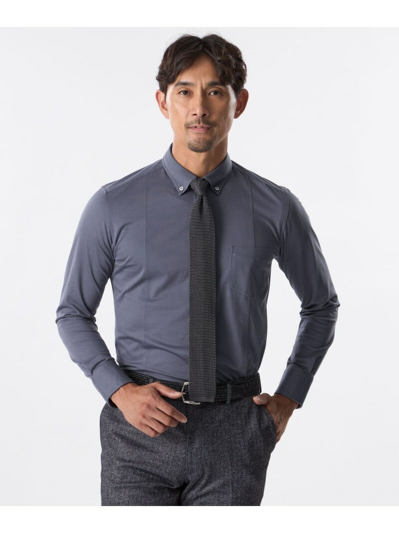 ブライトポリエステル混ロングスリーブシャツ EPOCA UOMO エポカ トップス シャツ・ブラウス ネイビー グレー ホワイト【送料無料】[Rakuten Fashion]