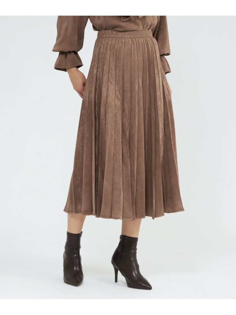フィブリルサテン プリーツスカート EPOCA エポカ スカート ロング・マキシスカート ブラウン ホワイト【送料無料】[Rakuten Fashion]