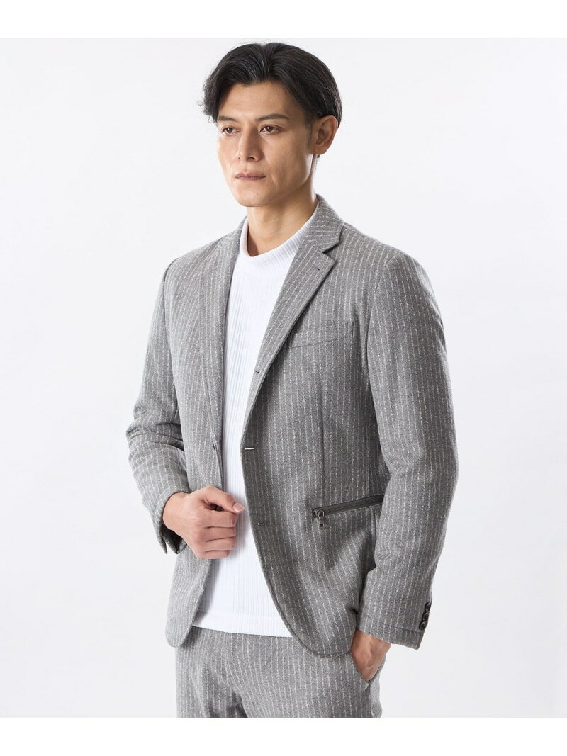 【セットアップ対応】ストライプ中わたジャケット EPOCA UOMO エポカ ジャケット・アウター その他のジャケット・アウター グレー ブラック【送料無料】[Rakuten Fashion]