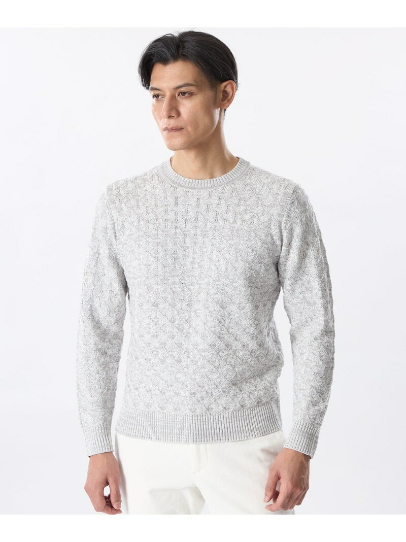 ジグザグミックスニット EPOCA UOMO エポカ トップス ニット グレー ホワイト【送料無料】[Rakuten Fashion]