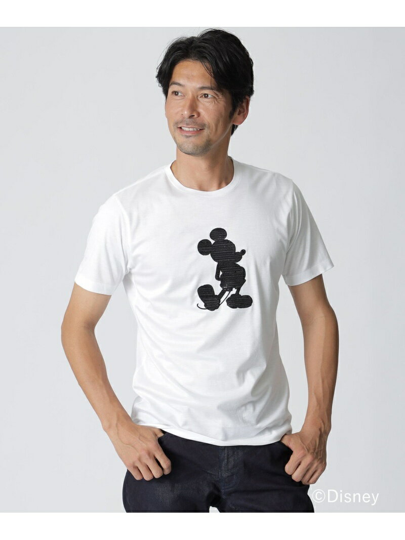 【SALE／26%OFF】【Disney Collection】スパンコールカットソー/ミッキー EPOCA UOMO エポカ トップス カットソー・Tシャツ ホワイト ブラック【RBA_E】【送料無料】[Rakuten Fashion]