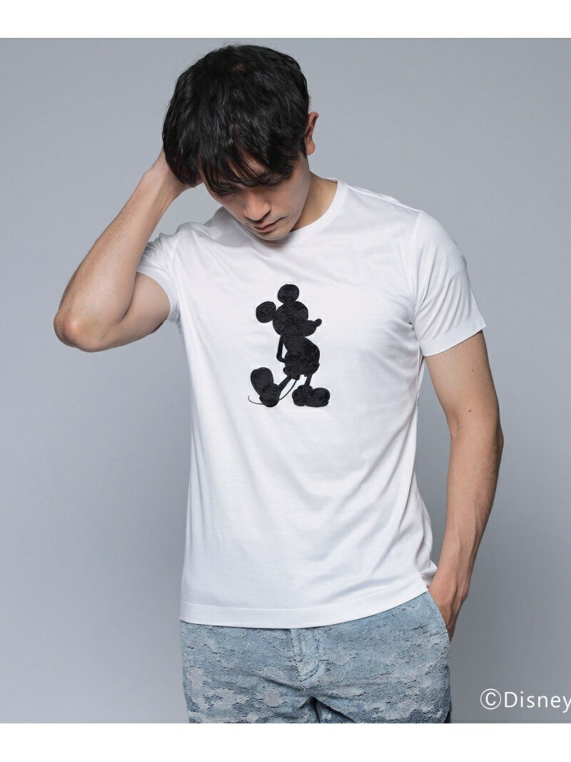 【SALE／40%OFF】【Disney Collection】レーヨンテープカットソー/ミッキー EPOCA UOMO エポカ トップス カットソー・Tシャツ ホワイト ブラック【RBA_E】【送料無料】[Rakuten Fashion]