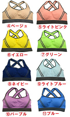 \店内ポイント5倍/送料無料 スポーツウェア レディース スポーツブラ トップレーサー パッド入り ノンワイヤーブラ - Image 3