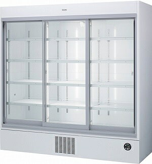 業務用冷蔵ショーケース・DAIWA冷蔵ショーケース・厨房機器・業務用厨房機器 製品仕様書 商品名　　　DAIWA　冷蔵スライド大扉ショーケース≪エコ蔵くん≫ メーカー　　DAIWA 型式　　　　613AUJ-18-EC 外形寸法 幅1800mm × 奥行600mm × 高さ1805mm 定格内容積　[冷蔵室] 1228 L 庫内温度　[冷蔵]0℃〜15℃ 扉方式　スライド扉(左右) 収納能力　ビール大ビン 489本、ビール中ビン 489本、350ml缶 816本 電源 三相200V 照明　　　[LED]　13W/2本 消費電力　[冷却時] 273/273 W [霜取時] 21/21 W ( 50/60Hz ) 付属品　　棚網 12枚、棚網底用 3枚、棚受 48個 製品質量　186 kg 特記事項　外装　白色 　　　　　画像は613AUJ-ECです。
