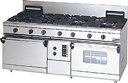 マルゼンNEWパワークックガスレンジ(自然対流オーブン、コンベクションオーブン搭載)型式:RGR-187XD(旧RGR-187XC)寸法:幅1800mm 奥行750mm 高さ800mm バック200mm送料:無料 (メーカーより)直送保証:メーカー保証付