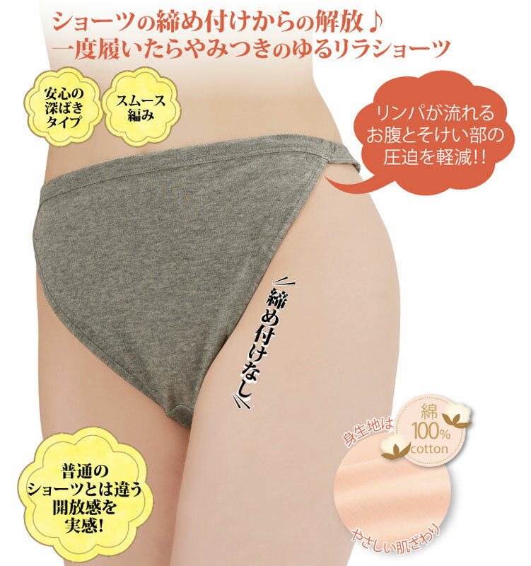 綿100%ゆるリラ解放感ショーツ2色組 ゆった...の紹介画像2