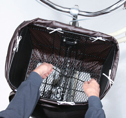 2段式前カゴカバー両開き　ブラウン　KW-245BR【メール便配送・代引不可】【ポスト...