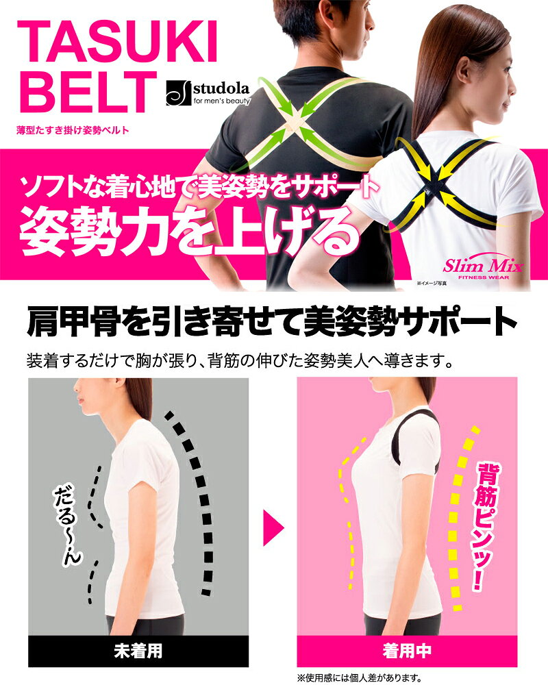 雑貨アイディ屋の薄型たすき掛け姿勢ベルト【メール便配送・代引不可】｜アングル3