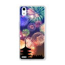 Android One X3 ケース/カバー 【花火:夏の寺 クリアケース素材】Android One X3 カバー アンドロイドワン X3 Ymobile ワイモバイル カバー(2)