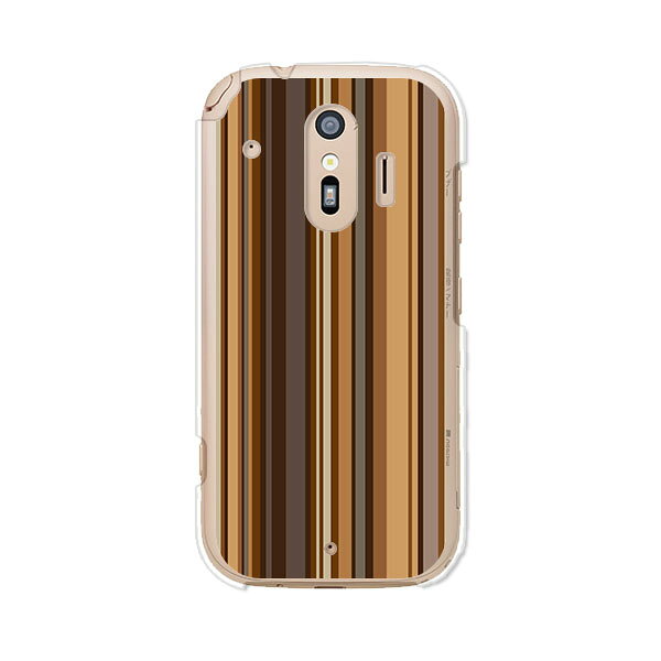 らくらくスマートフォン me F-01L / らくらくスマートフォン F-42A 共通 ケース/カバー 【チョコレートストライプ クリアケース素材】らくらくスマホ カバー ハードケース らくらくホン 携帯ケース docomo ドコモ