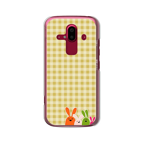 液晶保護シート付き らくらくスマートフォン F-52B ケース/カバー 【にふにふチェック クリアケース素材】らくらくホンf52bケース ドコモ らくらくスマホF-52B スマホケース 携帯ケース