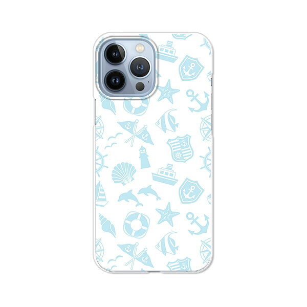 iPhone13 Pro Max ケース/カバー 【マリン柄 クリアケース素材】アイフォン13プロマックスケース スマホケース 携帯ケース 携帯カバー