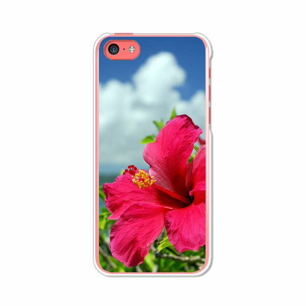 樂天商城 - 送料無料 iPhone5C アイフォン5C ケース/カバー 【ハイビスカスと海 クリアケース素材】iPhone5C専用 クリアハードケース ジャケット