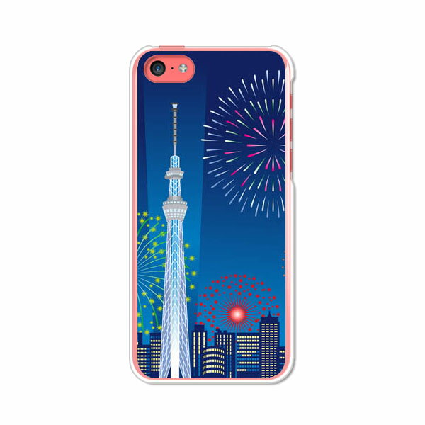 樂天商城 - 送料無料 iPhone5C アイフォン5C ケース/カバー 【スカイツリーと花火 クリアケース素材】iPhone5C専用 クリアハードケース ジャケット