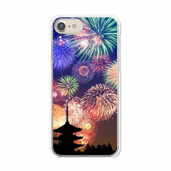 iPhoneSE第3世代 iPhoneSE 第二世代 iPhone7 iPhone8 共通 カバー/ケース シリコンケースよりもコシがありゴミがつきにくいTPUカバー 【花火：夏の寺 TPUソフトケース】iPhoneSE3/iPhoneSE2 アイフォンケース スマホケース iPhoneSE第三世代